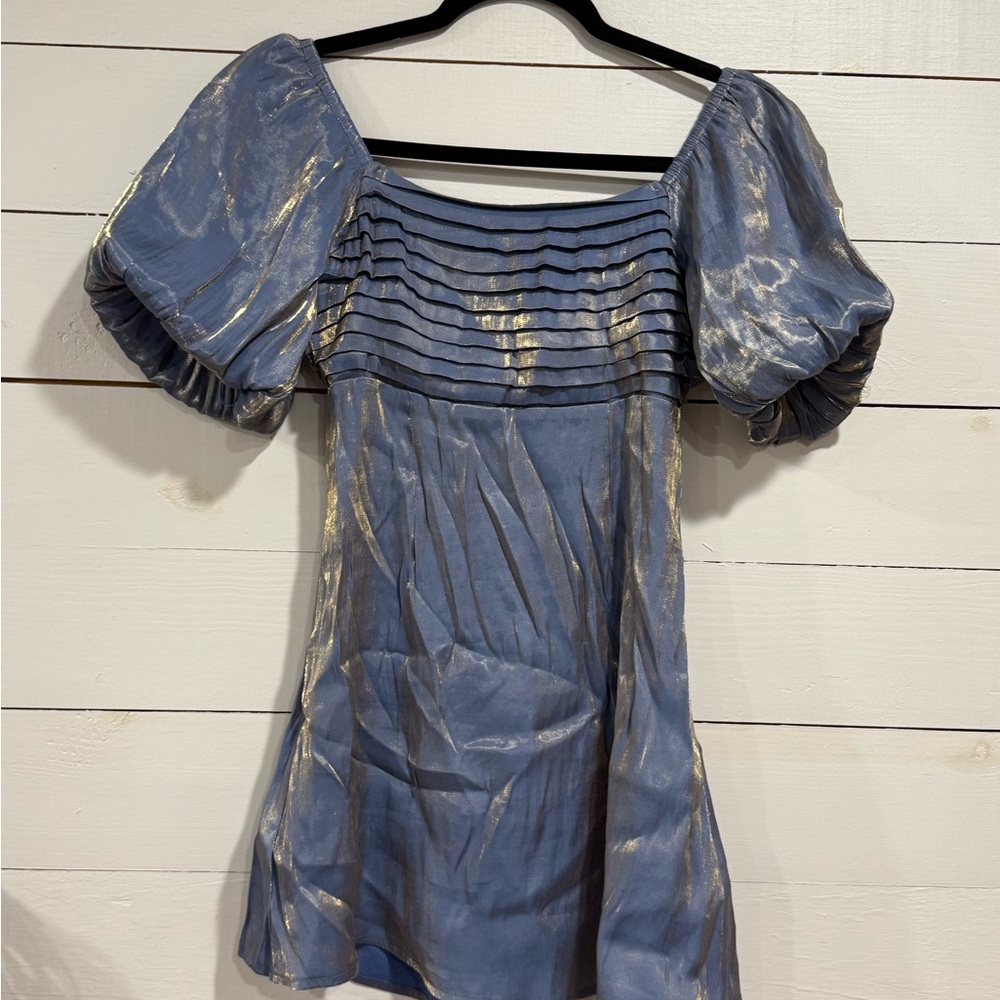 Iridescent Dress with Gold Accents